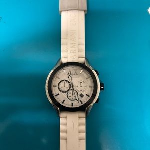 Men’s White Armani Exchange Watch
